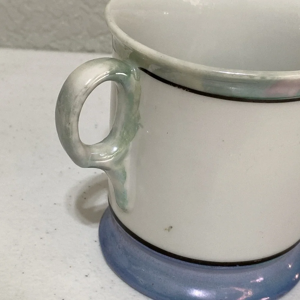 VTG Shaving Mug Kit Made In Japan Colored Flowers With Ever Ready Brush RARE
